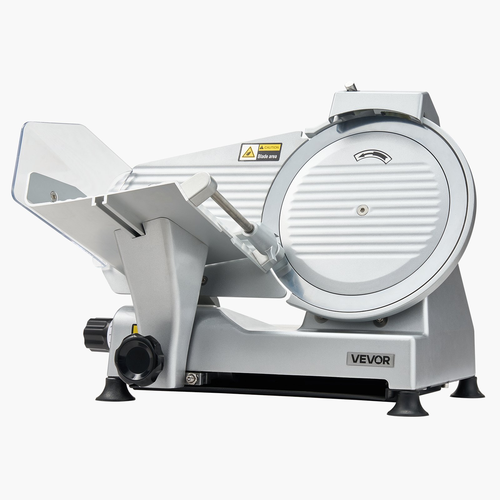 VEVOR Commercial Meat Slicer, 320W Electric Deli Slicer Machine with 250 mm Sharp Blade, Meat-Slicer with 450 RPM Slicing Speed, 0-10 mm Adjustable Thickness, for Frozen Meat, Ham, Baguett & Steak