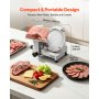 VEVOR Commercial Meat Slicer, 300W Electric Cutter, Removable 10" Carbon Steel Blade and Food Tray, 0-0.47" Adjustable Thickness Food Slicer Machine,for Frozen Meat, Ham, Baguett, Steak, ETL Approved