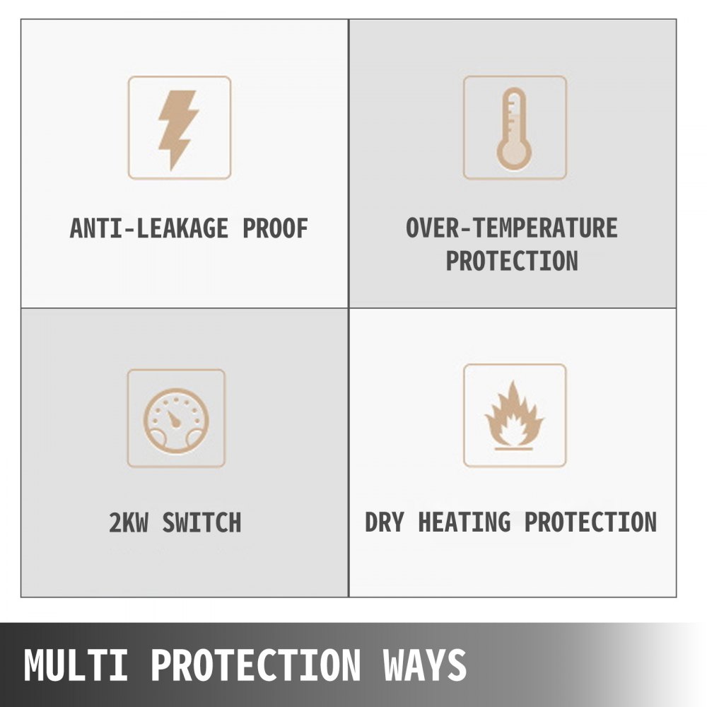 55L Electric Hot Water Heater Boiler Storage Tank LED Display Multi-Protection