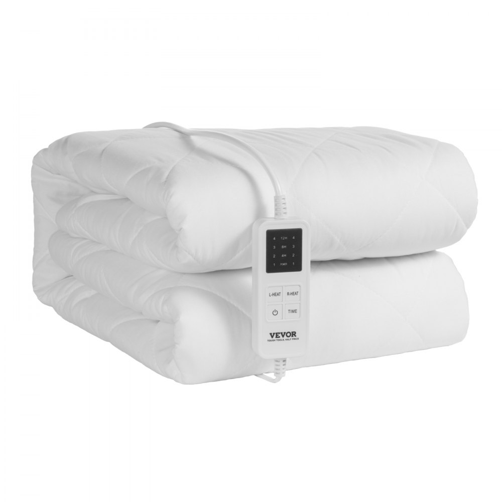 VEVOR Heated Mattress Pad, 195 x 165 cm, Queen Electric Bed Warmer with 4 Heat Settings Control, 12-Hour Timer, 8-Hour Auto Off,All Around Elastic Pocket Brushed Fabric Electric Mattress Sheets