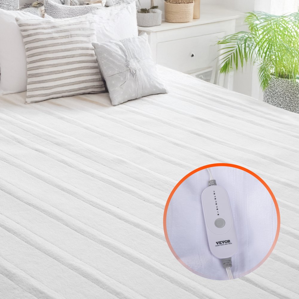 Surmatelas chauffant VEVOR 54x75 po entièrement électrique en polaire corail avec arrêt automatique