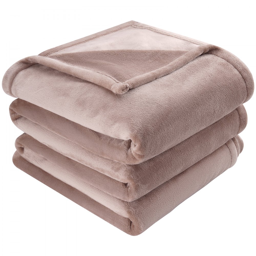 VEVOR Heated Blanket Electric Throw, 100" x 90" King Size, Soft Flannel Heating Blanket with 10 Hours Timer Auto-off & 5 Heating Levels, Dual Control, Machine Washable, ETL & FCC Certification (Beige)