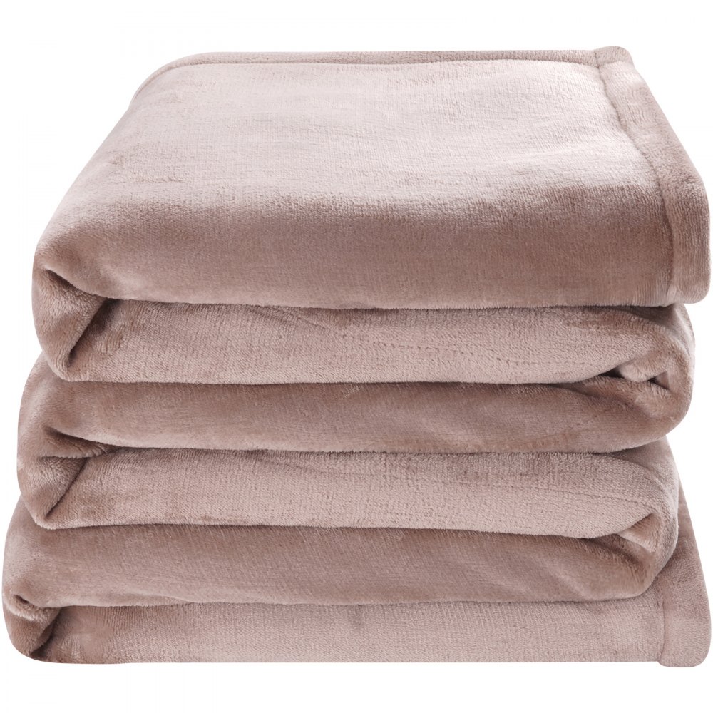 VEVOR Heated Blanket Electric Throw, 100" x 90" King Size, Soft Flannel Heating Blanket with 10 Hours Timer Auto-off & 5 Heating Levels, Dual Control, Machine Washable, ETL & FCC Certification (Beige)