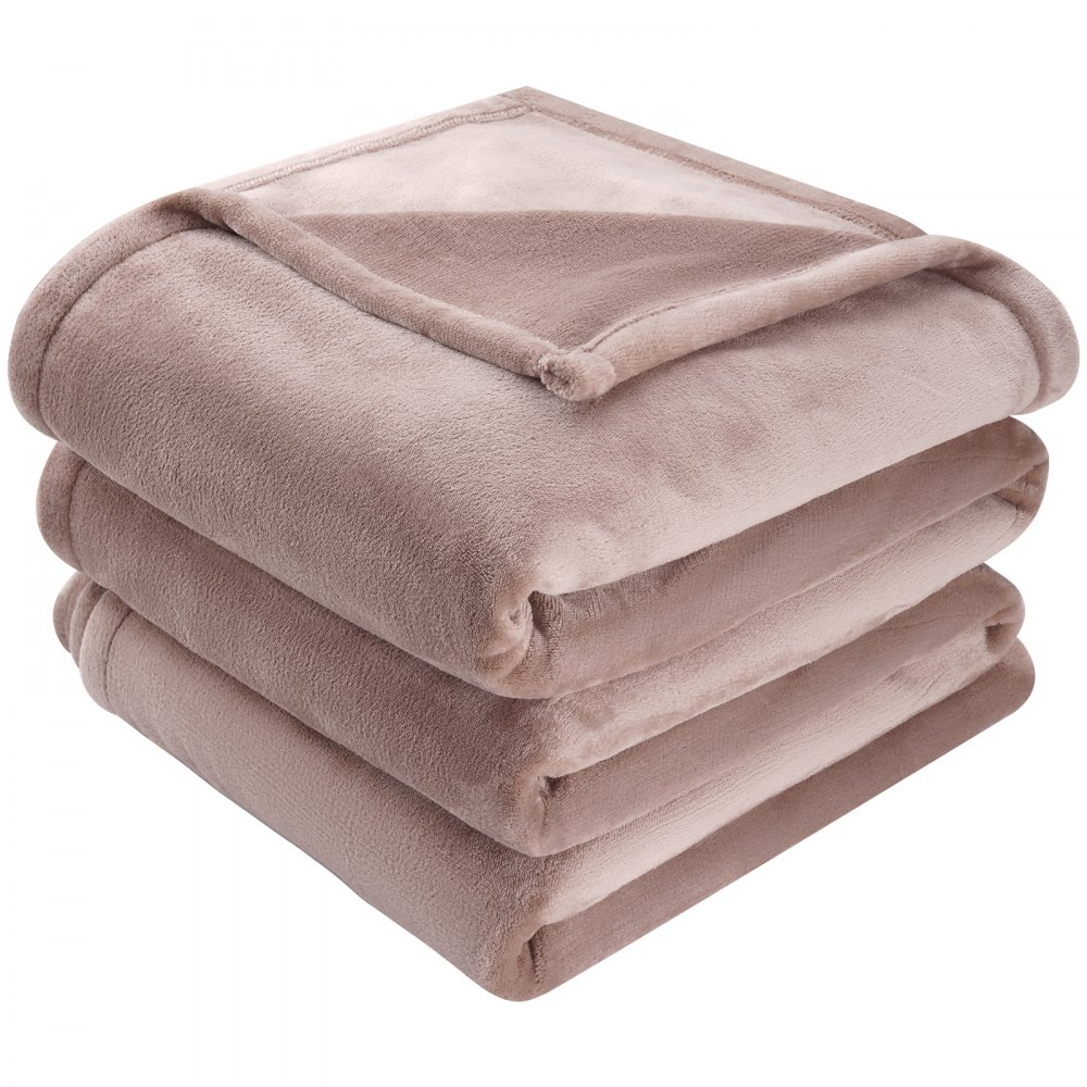 VEVOR Heated Blanket Electric Throw, 100" x 90" King Size, Soft Flannel Heating Blanket with 10 Hours Timer Auto-off & 5 Heating Levels, Dual Control, Machine Washable, ETL & FCC Certification (Beige)