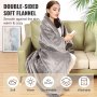 VEVOR Heated Blanket Electric Throw, 72" x 84" Full Size, Soft Flannel Heating Blanket with 10 Hours Timer Auto-off & 5 Heating Levels for Couch Sofa, Machine Washable, ETL & FCC Certification (Grey)