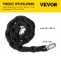 VEVOR Heavy Duty Chain Lock, 2/5 Inch x 3.33 Foot Security Chain and Lock Kit, Premium Case-Hardened Chain Pure Brass Lock Core with 3 Keys, Fit for Bikes, Motorcycle, Generator, Gates, Scooter