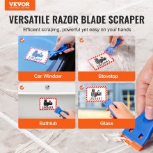 VEVOR Plastic Razor Blade Scraper 2PCS Scraper Tool 120PCS POM Plastic Blades