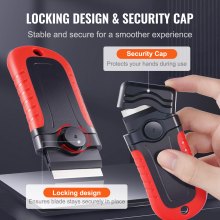 VEVOR Razor Blade Scraper Locking Scraper Tool 15 Extra Blades with Security Cap