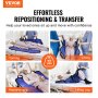 VEVOR Positioning Bed Pad with 8 Reinforced Handles, 48" x 40" Lifting, Turning, Repositioning, Patient Transfer Sheet Washable for Elderly, Patient, Bedridden, 400LBS Capacity