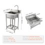 VEVOR rustfrit stål værktøjsvask, 1 rum fritstående lille vask inkluderer vandhane og ben, 16 x 13 x 8,7 i kommercielle enkeltskålsvaske til garage, restaurant, køkken, vaskeri, NSF-certificeret