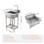 VEVOR Stainless Steel Utility Sink, 1 Compartment Free Standing Small Sink Include Faucet & legs, 40.6 x 33 x 22.1 cm Commercial Single Bowl Sinks for Garage, Restaurant, Kitchen, Laundry, NSF Certified