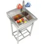 VEVOR Stainless Steel Utility Sink, 1 Compartment Free Standing Small Sink Include Faucet & legs, 40.6 x 33 x 22.1 cm Commercial Single Bowl Sinks for Garage, Restaurant, Kitchen, Laundry, NSF Certified