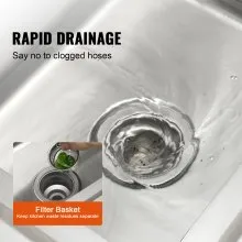 VEVOR Stainless Steel Utility Sink, 1 Compartment Free Standing Small Sink Include Faucet & legs, 16 x 13 x 8.7 in Commercial Single Bowl Sinks for Garage, Restaurant, Kitchen, Laundry