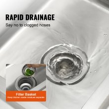 VEVOR Stainless Steel Utility Sink, 1 Compartment Free Standing Small Sink Include Faucet & legs, 16 x 13 x 8.7 in Commercial Single Bowl Sinks for Garage, Restaurant, Kitchen, Laundry