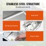 VEVOR Stainless Steel Utility Sink, Free Standing Single Bowl Commercial Kitchen Sink Set w/Workbench, 47 x 19.7 x 37.4 in Commercial Single Bowl Sinks for Garage, Restaurant, Laundry