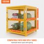 VEVOR Horizontal Cylinder Storage Cabinet, 4 x 33 lbs Cylinder Capacity, 31.02x30.04x35 inch Propane Storage Cage, Gas Cylinder Cabinet, Yellow Powder Coat Finish, for Freon, Gases, Oxygen, Nitrogen