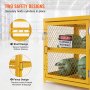 VEVOR Horizontal Cylinder Storage Cabinet, 4 x 33 lbs Cylinder Capacity, 31.02x30.04x35 inch Propane Storage Cage, Gas Cylinder Cabinet, Yellow Powder Coat Finish, for Freon, Gases, Oxygen, Nitrogen