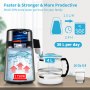 VEVOR 4L/1.1 Gal Brushed 304 Stainless Steel Water Distiller, Countertop Distilled Water Machine with Glass Container, Dual-Temperature Display and Smart Switch, Purifier Filter for Home Office