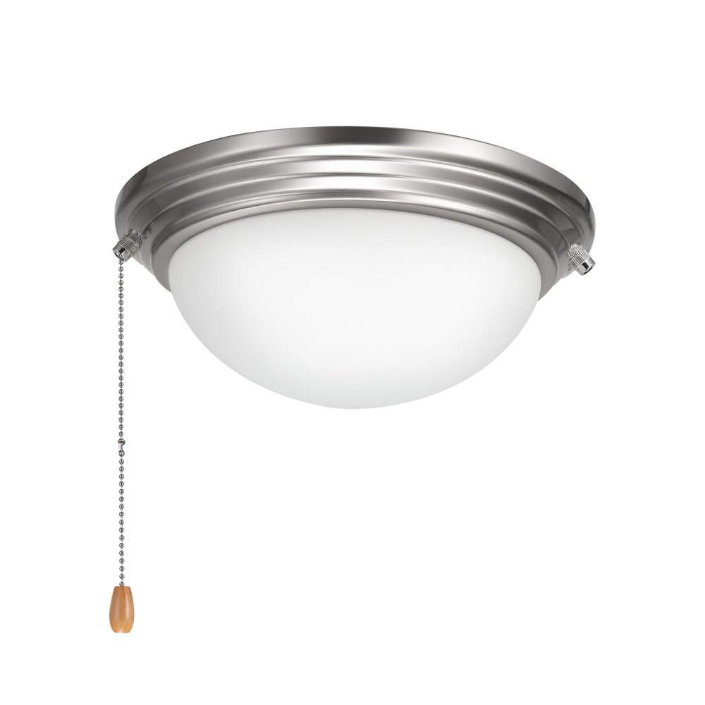 VEVOR Ceiling Fan Light Kit, 750lm 3000K Fan Light Kit with Pull Chain, 2 LED Bulbs, Modern Replacement Fixture for Living Room, Dining Room, Bedroom, Frosted Milk Glass Shade Brushed Nickel Finish