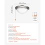 VEVOR Ceiling Fan Light Kit, 750lm 3000K Fan Light Kit with Pull Chain, 2 LED Bulbs, Modern Replacement Fixture for Living Room, Dining Room, Bedroom, Frosted Milk Glass Shade Brushed Nickel Finish