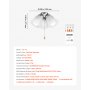 VEVOR Ceiling Fan Light Kit, Three-Light 3000K 750lm Fan Light Kit with Pull Chain, Replacement Fixture for Living Room, Bedroom, Dining Room, Home Decor, Cloud White Glass & Brushed Nickel Finish