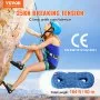 VEVOR 10.2mm Dynamic Climbing Rope, 50M(164ft) Outdoor Rock Climbing Rope 25KN Breaking Tension, Stretchable Fiber Rope with Steel Snap Hooks for Escape, Rappelling, Fire Rescue, Blue