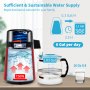 VEVOR Water Distiller, 1 L/H, 4L Distilled Water Maker w/ 0-99 H Timing, 750W Countertop Water Purifier w/Dual Temp Display, Glass Carafe Cleaning Powder 3 Carbon Packs Equipped, Red