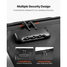 VEVOR Fireproof Document Bag, 1832 ℉ Heat Insulated Fireproof & Waterproof Bag with Lock, Portable File Storage Security Organizer Home Office Travel Use, for Passports, Important Documents & Files