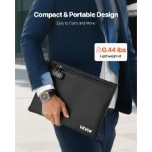 VEVOR Fireproof Document Bag, 1832 ℉ Heat Insulated Fireproof & Waterproof Bag with Lock, Portable File Storage Security Organizer Home Office Travel Use, for Passports, Important Documents & Files