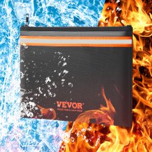 VEVOR Fireproof Document Bag, 330x255 mm Fireproof Money Bag 2000℉, Fireproof and Waterproof Bag with A Card Pocket, Zipper and Reflective Strip, for Money, Documents, Jewelry and Passport