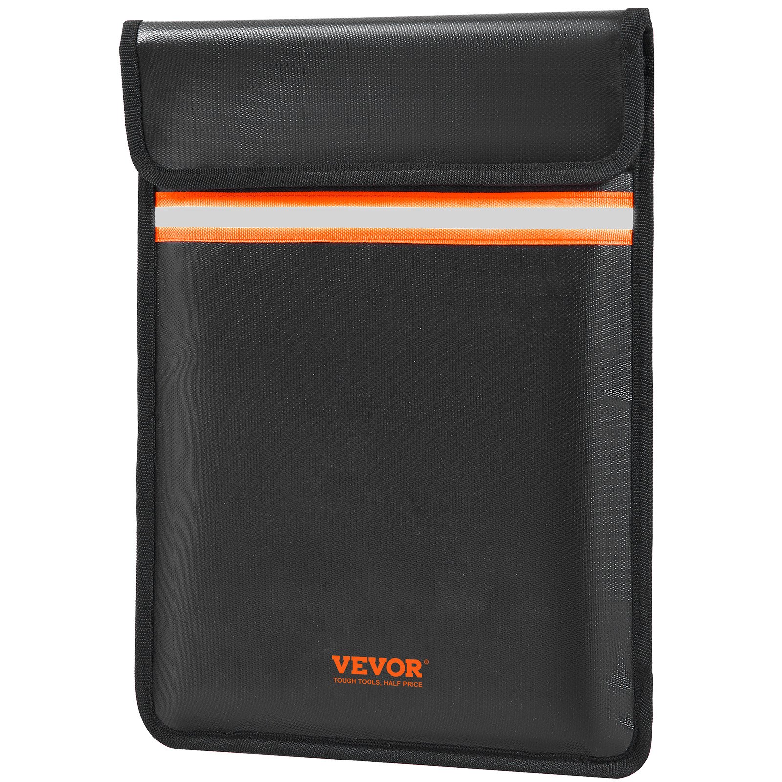 VEVOR Fireproof Document Bag, 15"x11" Fireproof Money Bag 2000℉, Double Pockets Fireproof and Waterproof Bag with Zipper and Reflective Strip, for Money, Documents, Jewelry and Passport
