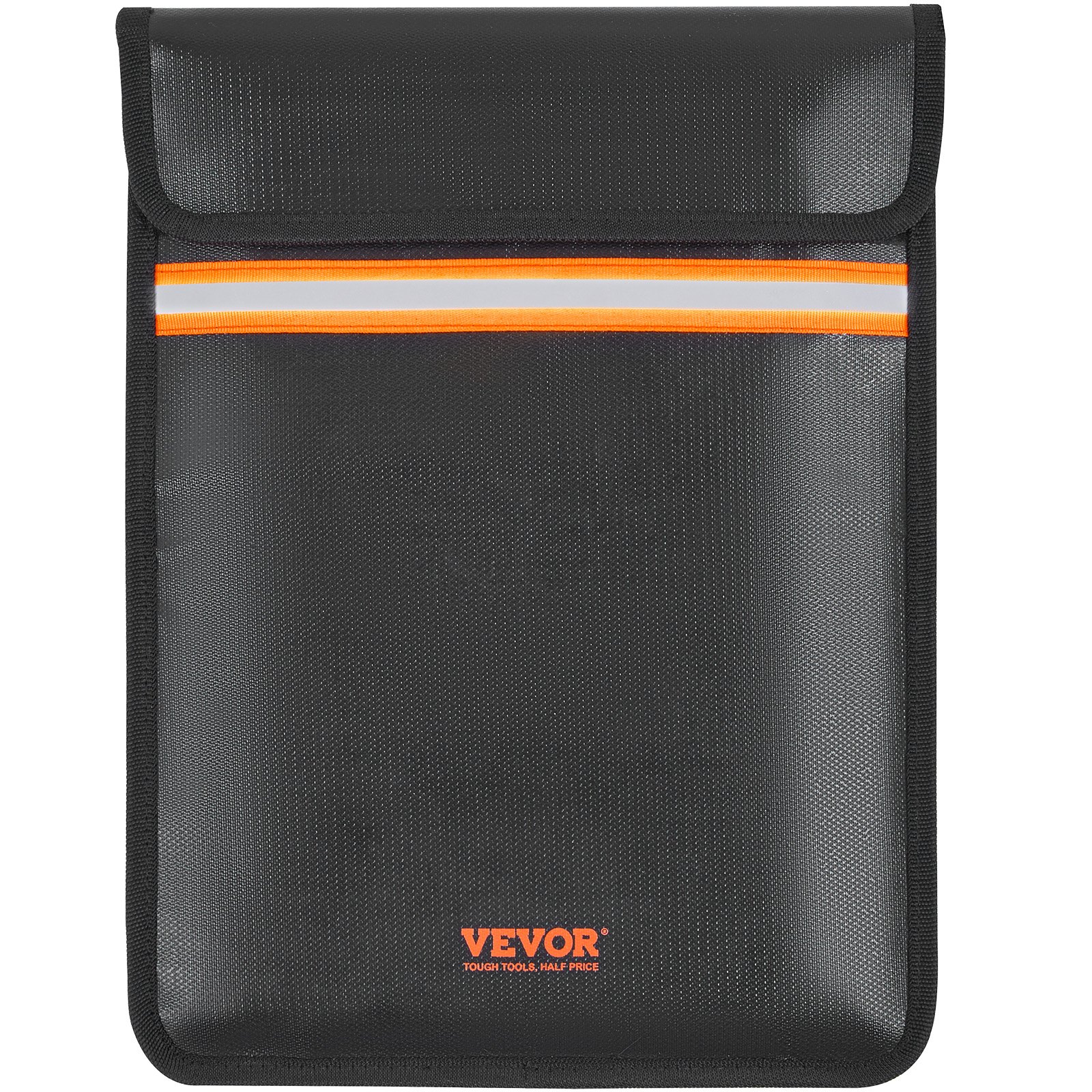 VEVOR Fireproof Document Bag, 15"x11" Fireproof Money Bag 2000℉, Double Pockets Fireproof and Waterproof Bag with Zipper and Reflective Strip, for Money, Documents, Jewelry and Passport