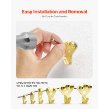 130Pcs Picture Frame Hangers with Nails 10lbs to 100lbs Metal Photo Hanging Kit
