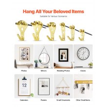 130Pcs Picture Frame Hangers with Nails 10lbs to 100lbs Metal Photo Hanging Kit