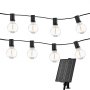 VEVOR Solar Outdoor String Lights, 100FT, 2700K Dimmable Patio Lights with Remote Control, 50 Solar Powered LED G40 Bulbs, Waterproof Hanging Lights for Outside Porch Backyard Garden Bistro Decor
