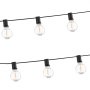 VEVOR Solar Outdoor String Lights, 100FT, 2700K Dimmable Patio Lights with Remote Control, 50 Solar Powered LED G40 Bulbs, Waterproof Hanging Lights for Outside Porch Backyard Garden Bistro Decor