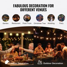 VEVOR 100FT LED Outdoor String Patio Lights Waterproof G40 Shatterproof Bulbs