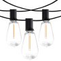 VEVOR - Guirnalda de luces LED para exteriores (15,2 m, 2700 K, regulable, con 15 bombillas S14 irrompibles, casquillo E12), impermeable, para porche, patio, jardín, balcón, terraza, decoración de fiestas