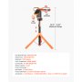 VEVOR LED Work Light with Stand, 13.2Ah, Rechargeable Cordless Camping Light, with 3 Lamp Heads, Detachable Tripod Stand, 2200 Lumens 3000K-6500K Dimmable, Portable Construction Lighting for Job Site