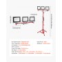 VEVOR LED Work Light with Stand, 15000 Lumens, Three-Head Portable Camping Light with Individual Switch, Tripod Stand, 10.83 ft Power Cord, for Indoor Outdoor Job Site Construction, IP65 Waterproof