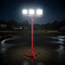VEVOR LED Work Light with Stand Tripod Three-Head Portable Light 15000 Lumens