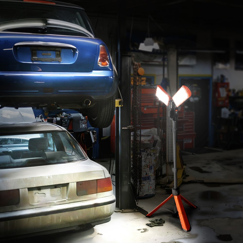 VEVOR Led Work Light, 2500 lm Led Light Stand, Work lights with stand, 27.6"-70" Adjustable, with Foldable Tripod Stand, Wireless Remote Control, Built-in rechargeable battery, Temperature Cycling