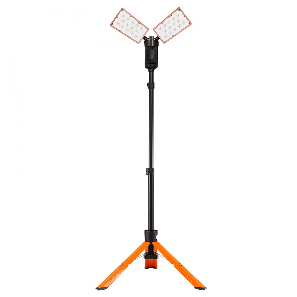 VEVOR Led Work Light, 2500 lm Led Light Stand, Work lights with stand, 27.6"-70" Adjustable, with Foldable Tripod Stand, Wireless Remote Control, Built-in rechargeable battery, Temperature Cycling
