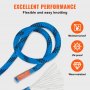 VEVOR 12.7mm Static Climbing Rope, 38M(125ft) Outdoor Rock Climbing Rope 32KN Breaking Tension, Fiber Rope with Steel Snap Hooks for Escape, Rappelling, Fire Rescue, Blue