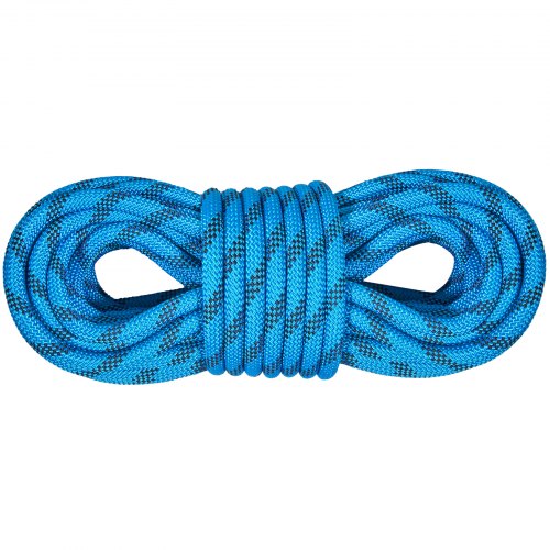 VEVOR Static Climbing Rope, 96 ft Outdoor Rock Climbing Rope with 26KN Breaking Tension, 0.4'' /10mm High Strength Safety Rope, Escape Rope with 2pcs Carabiner and Storage Bag