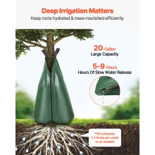 VEVOR Tree Watering Bag Slow Release 12 Pack 20 Gallons, Water Bags for Trees, Refillable Tree Drip Irrigation Bags with Zipper, Durable Tree Watering System for Deep Root Targeting