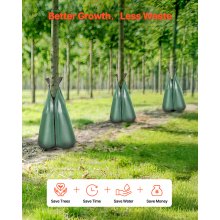 VEVOR Tree Watering Bag Slow Release 12 Pack 20 Gallons, Water Bags for Trees, Refillable Tree Drip Irrigation Bags with Zipper, Durable Tree Watering System for Deep Root Targeting