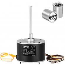 VEVOR Condenser Fan Motor 5KCP39EGS070S, 5KCP39EGY823S, 1/4 HP 208-230V, 1100RPM, OEM Standard Upgraded Replacement Condenser Motor Reversible Rotating, Explosion-proof CBB65 5μF/370V Capacitor
