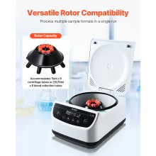 Centrifuge Machine 2/5/10/15ml Low Speed 500-4000rpm with 1 Rotor and Timer