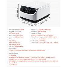 Centrifuge Machine 2/5/10/15/50ml Speed 500-4000rpm with 1 Rotor and Timer